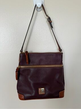 DOONEY & BOURKE Handbag Pebble Leather Shoulder Bag Burgundy BORDEAUX